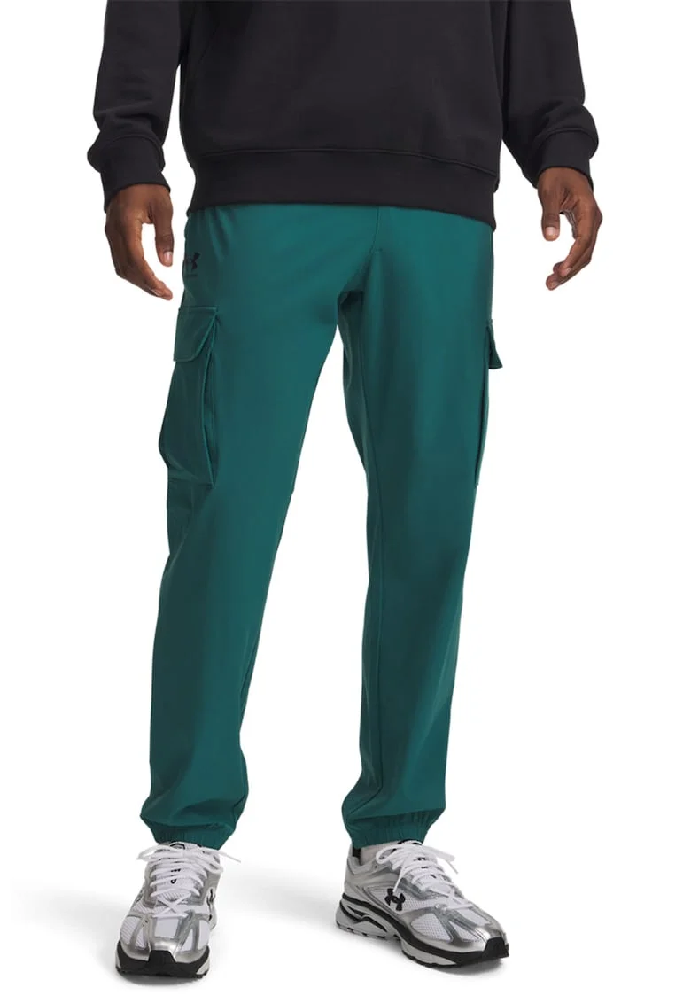Pantaloni crop pentru fitness Vibe, Verde persan