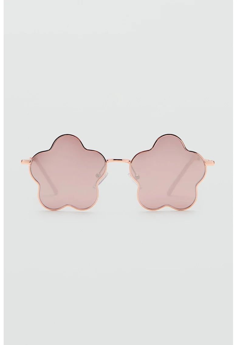 Ochelari de soare cu lentile in forma de floare, Roz pastel