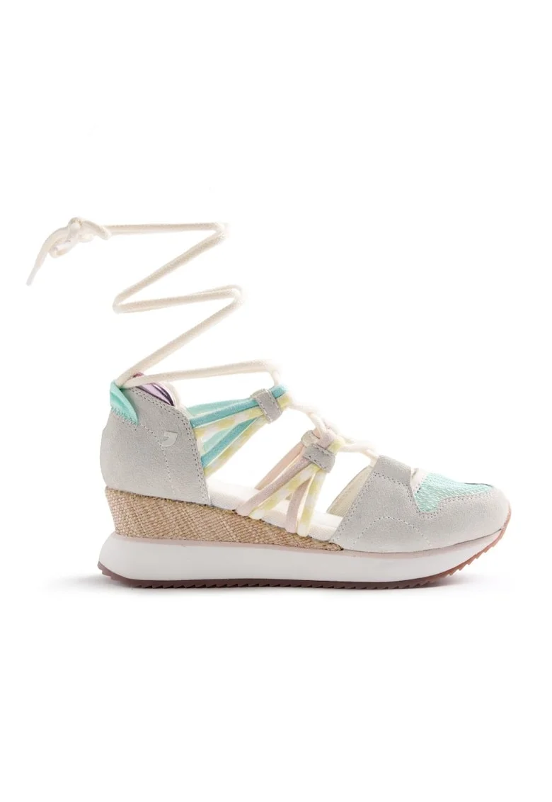 Espadrile wedge Rongai, Alb murdar