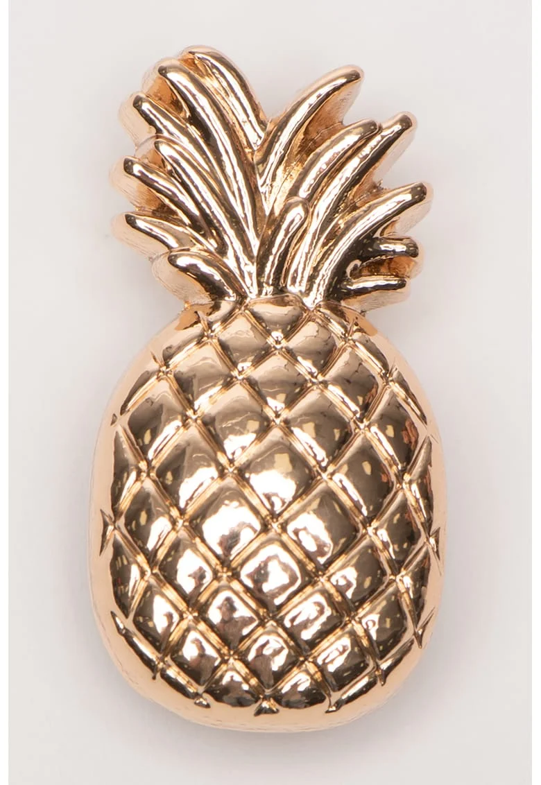 Talisman cu model ananas Jibbitz, Auriu