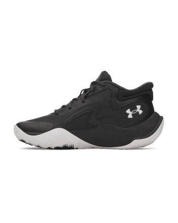 Pantofi mid-cut Jet'25 pentru baschet, Negru stins/Gri inchis