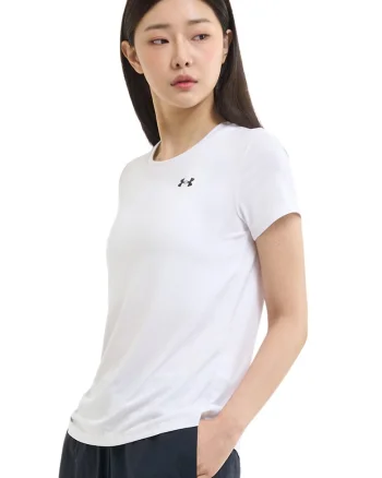 Tricou cu decolteu la baza gatului pentru fitness Classic, Alb/Gri antracit