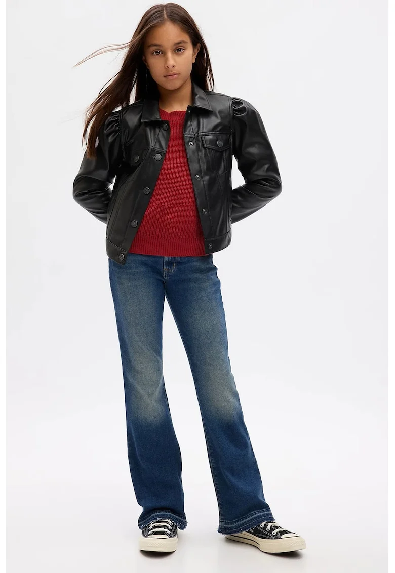Blugi slim fit evazati, Albastru inchis