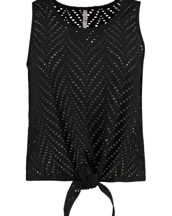 Top cu perforatii, Negru