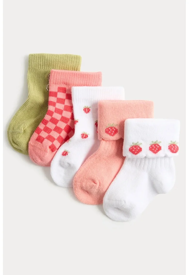Set de sosete cu model - 5 perechi, Multicolor