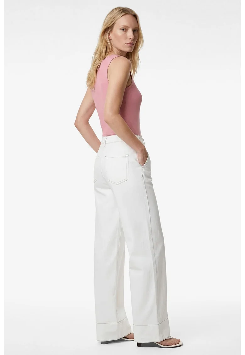 Top cu aspect striat, Roz pastel