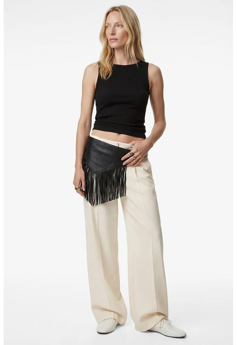 Top cu aspect striat, Negru