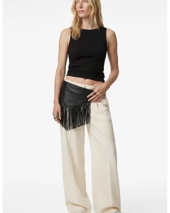 Top cu aspect striat, Negru