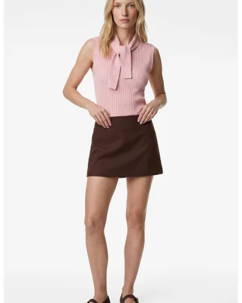 Top striat cu model uni, Roz deschis