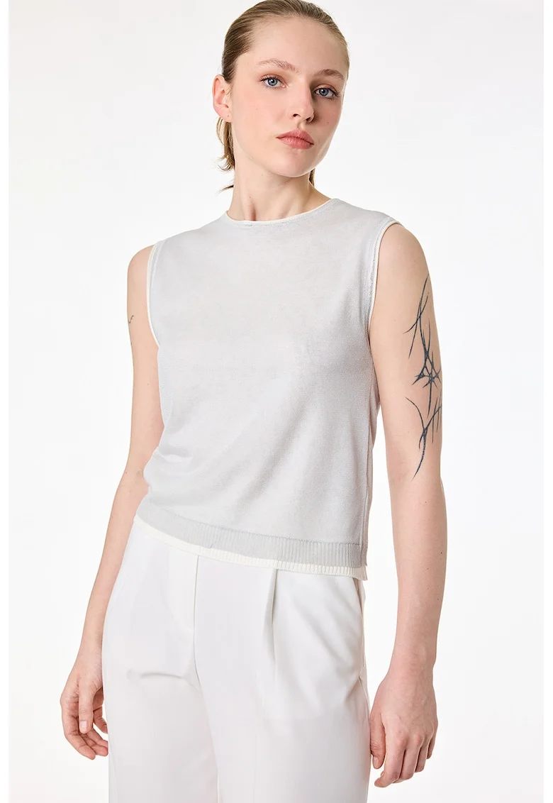 Top tricotat fin, Gri deschis