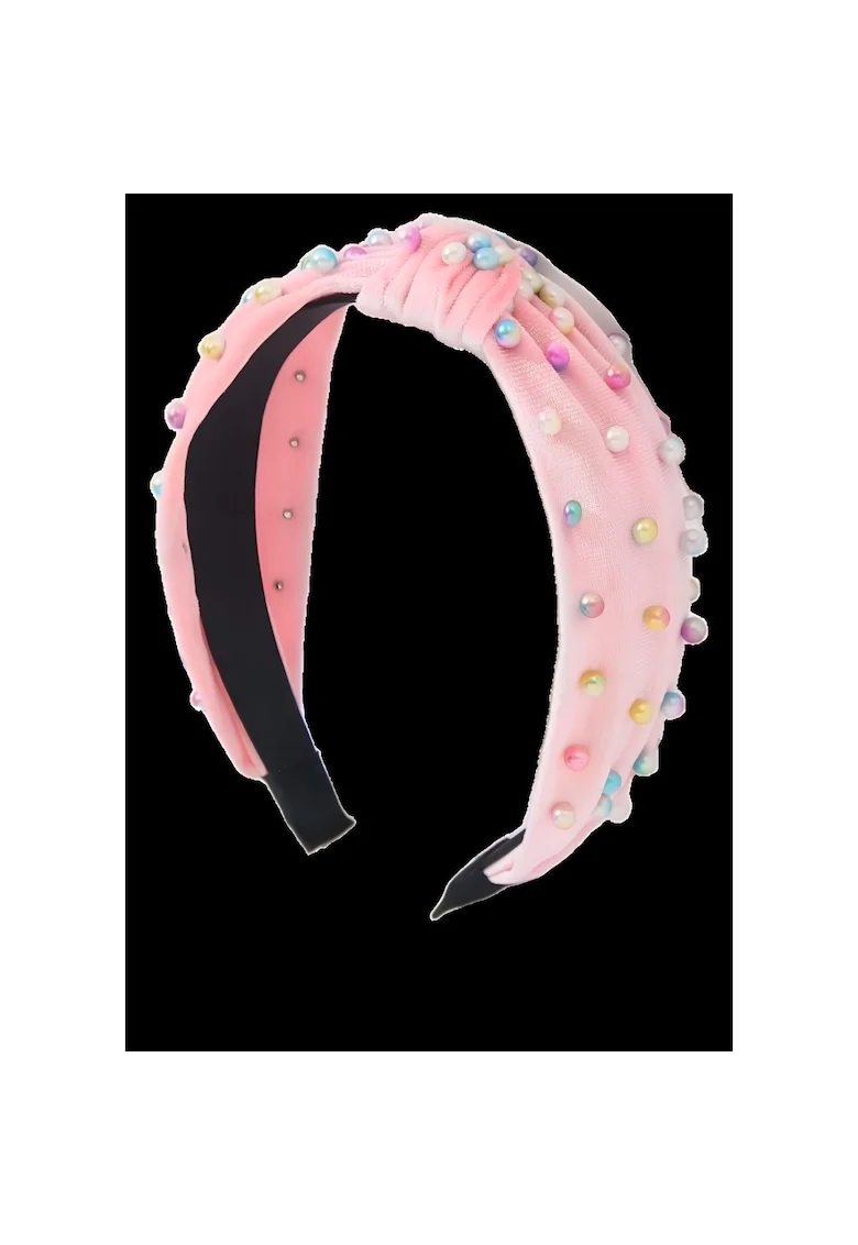 Bentita par fete  Catifea Perle Multicolore Nod Roz Universal