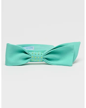 Bentita cu element cu funda, Verde aquamarin
