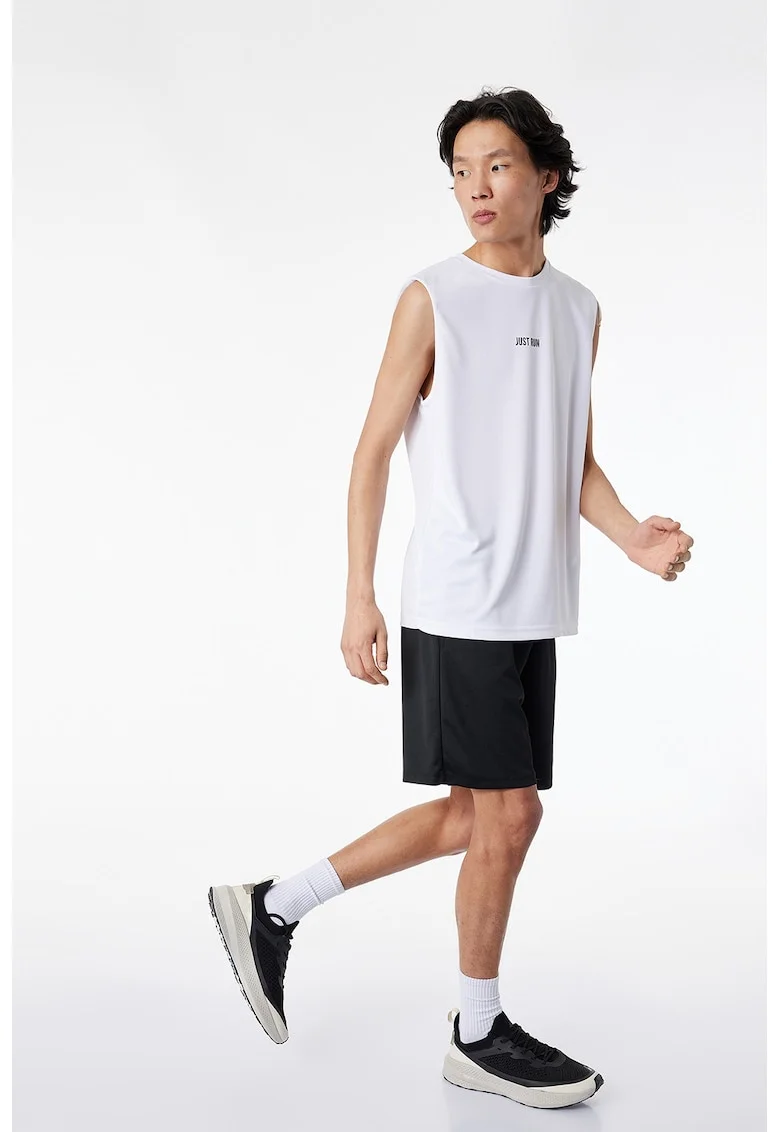 Tricou lejer, fara maneci, Alb