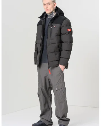 Geaca cu model colorblock si vatelina Cashblendeak, Negru/Gri inchis