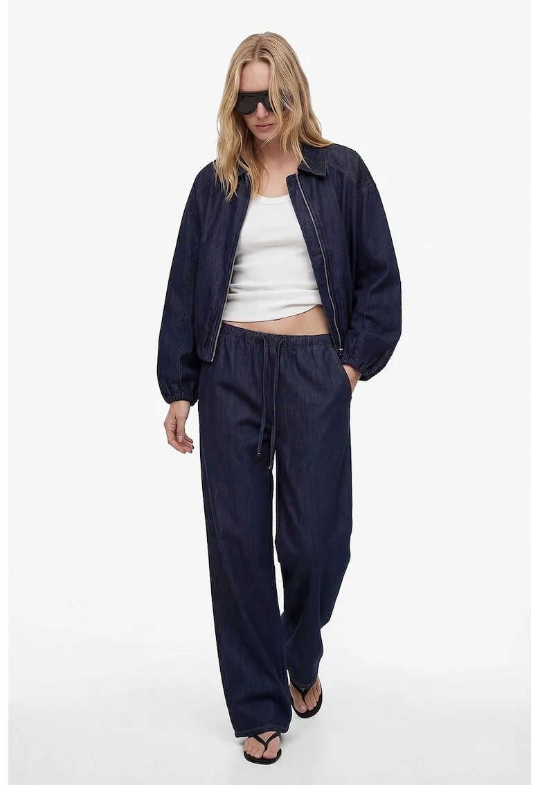 Jacheta bomber de denim, Bleumarin