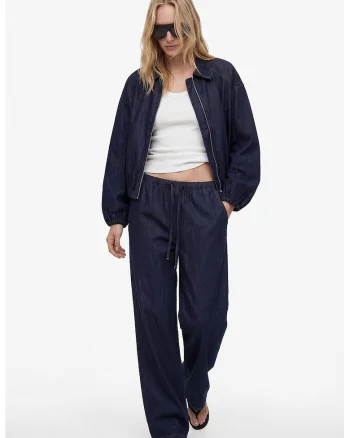 Jacheta bomber de denim, Bleumarin