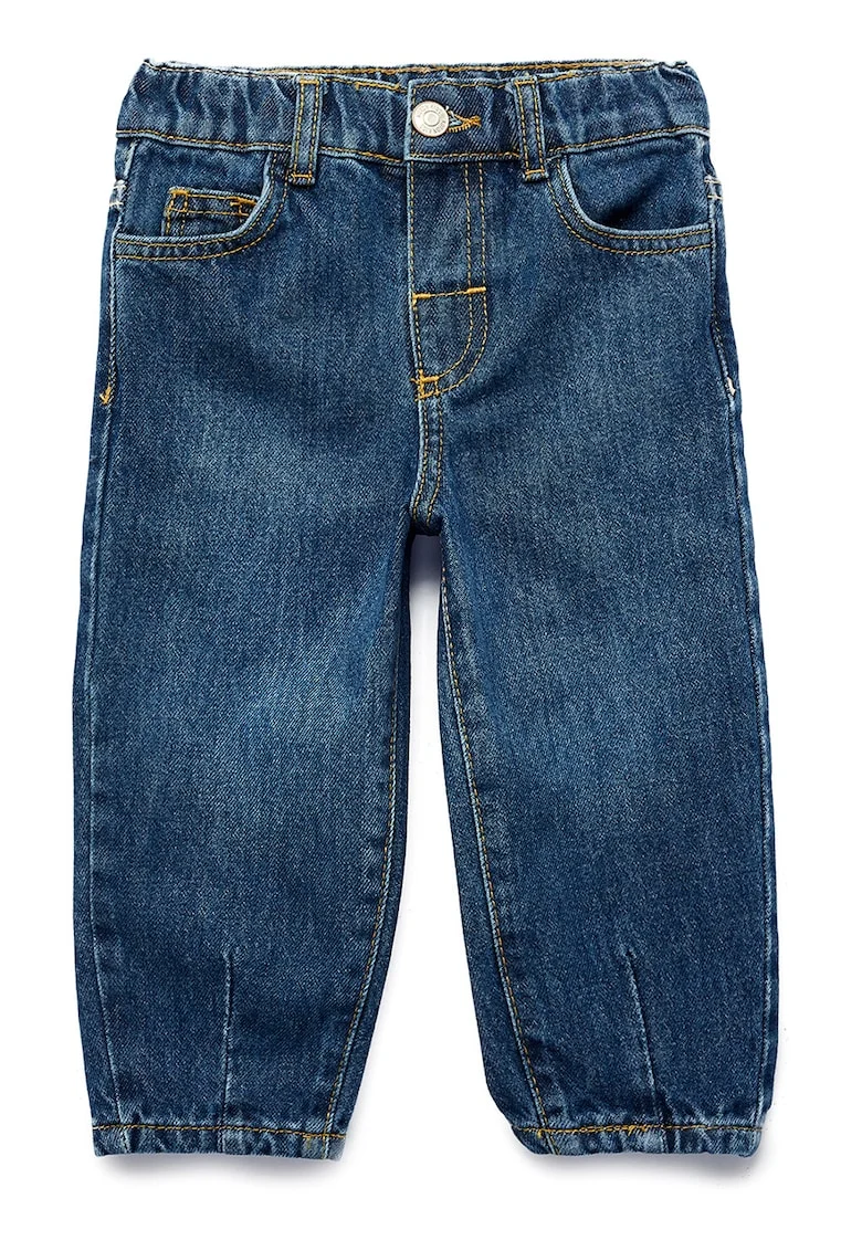 Blugi conici cu talie elastica, Bleumarin