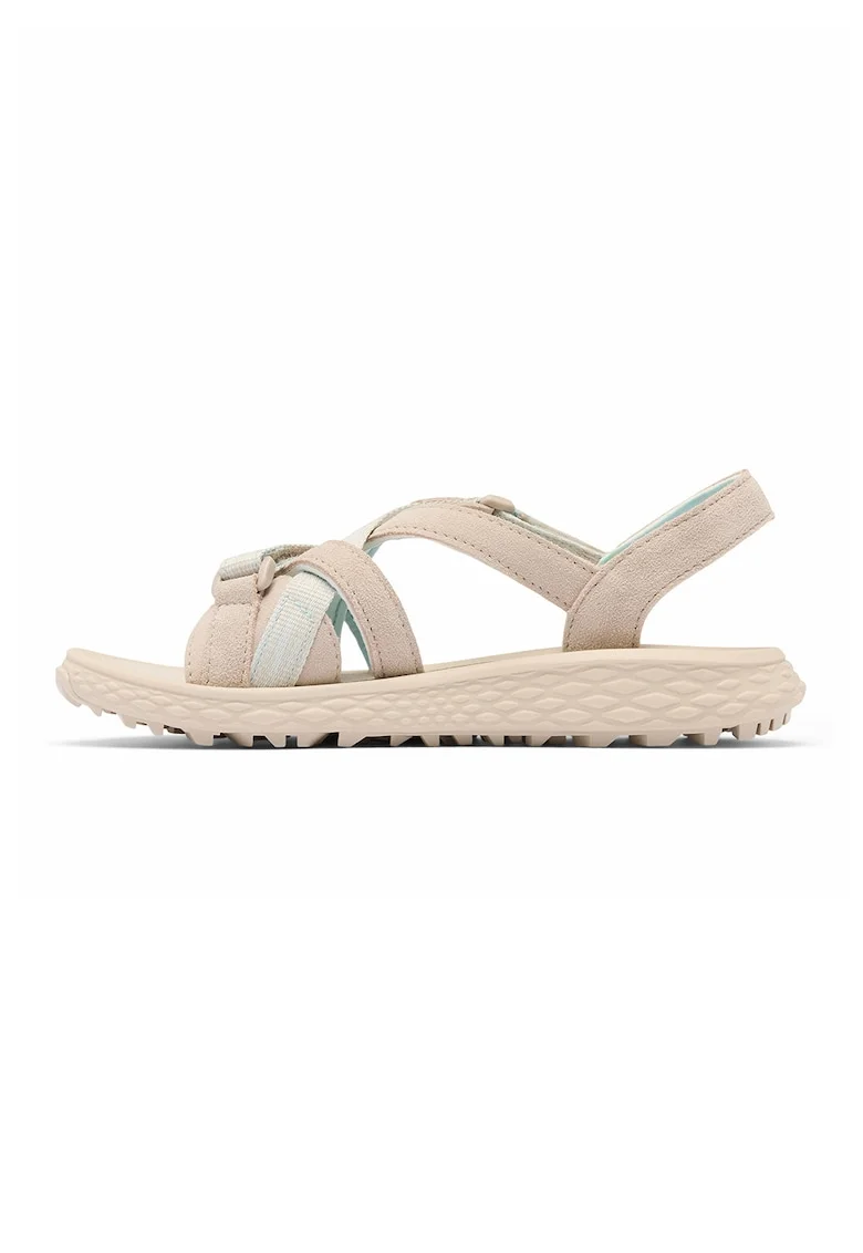 Sandale Konos Esla din piele intoarsa si material textil pentru trekking, Bej deschis