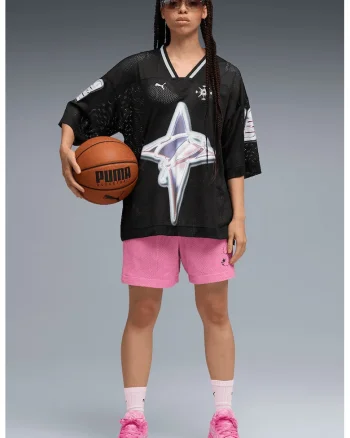 Tricou supradimensionat pentru baschet Shooting Stars, Negru