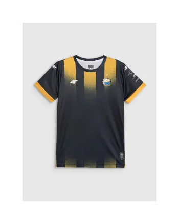 Tricou sport copii  negru/galben, poliester, tehnologie 4FDry, pentru fotbal