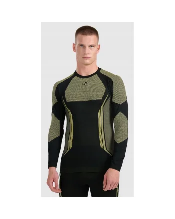 Bluza sport barbati,  termoactiva fara cusaturidwqf, Negru/Galben