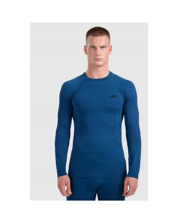 Bluza sport barbati,  termica, fara cusaturi, albastru, poliester, Albastru