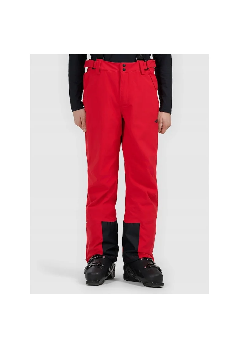Pantaloni ski barbati,  poliester, rosu/negru