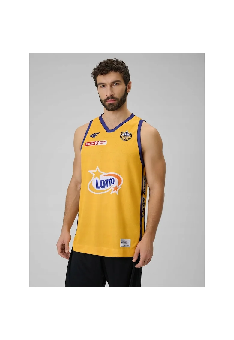 Maiou sport barbati  uscare rapida, poliester, galben/albastru