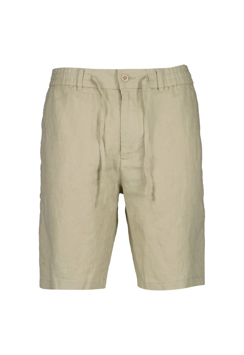 Pantaloni scurti de in cu snururi, Bej