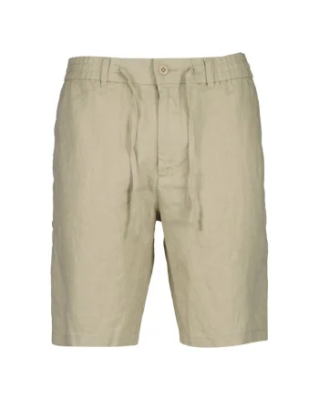 Pantaloni scurti de in cu snururi, Bej