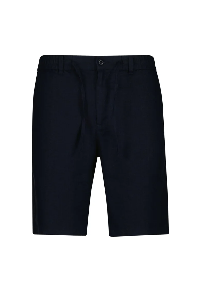 Pantaloni scurti de in cu snururi, Albastru