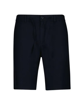 Pantaloni scurti de in cu snururi, Albastru