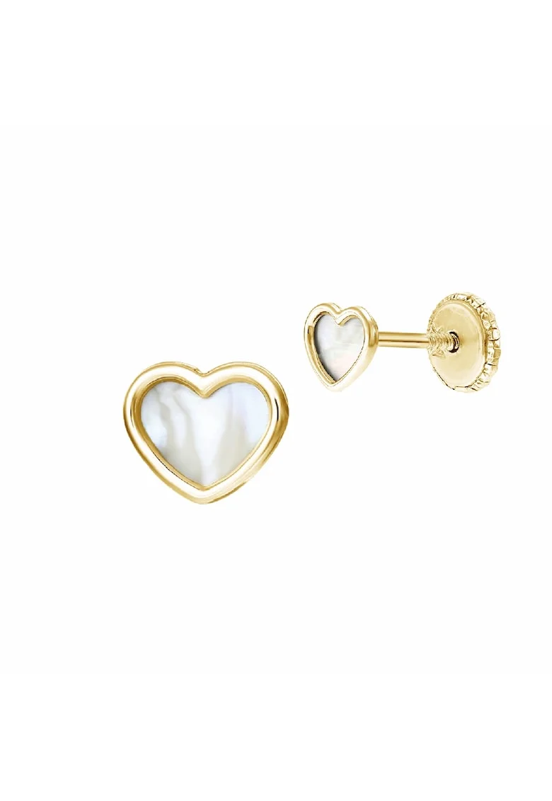 Cercei bebe, aur 14 KT, inchidere cu protectie