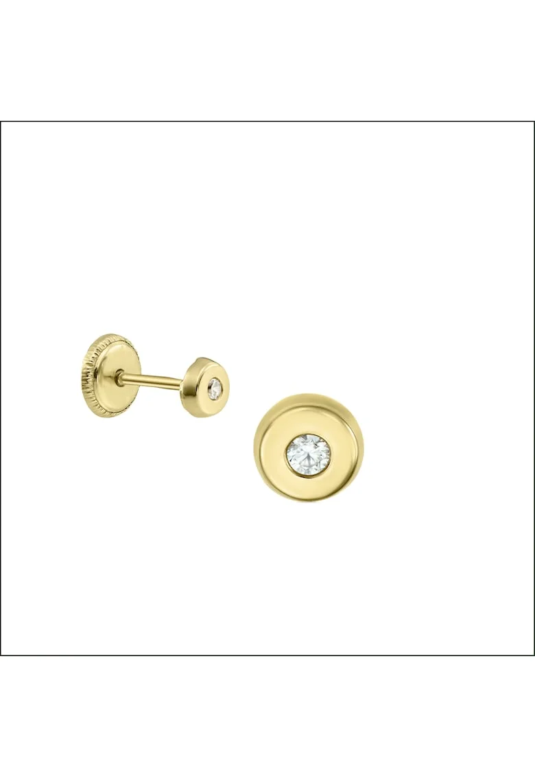 Cercei din aur galben 14K cu diamant,