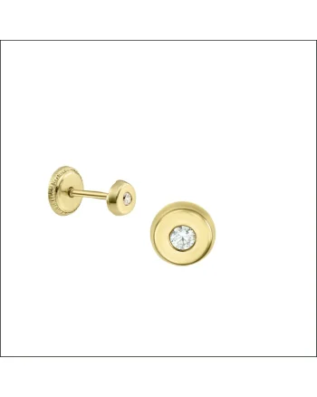 Cercei din aur galben 14K cu diamant,