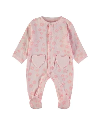 Salopeta cu imrpimeu floral, Roz pastel