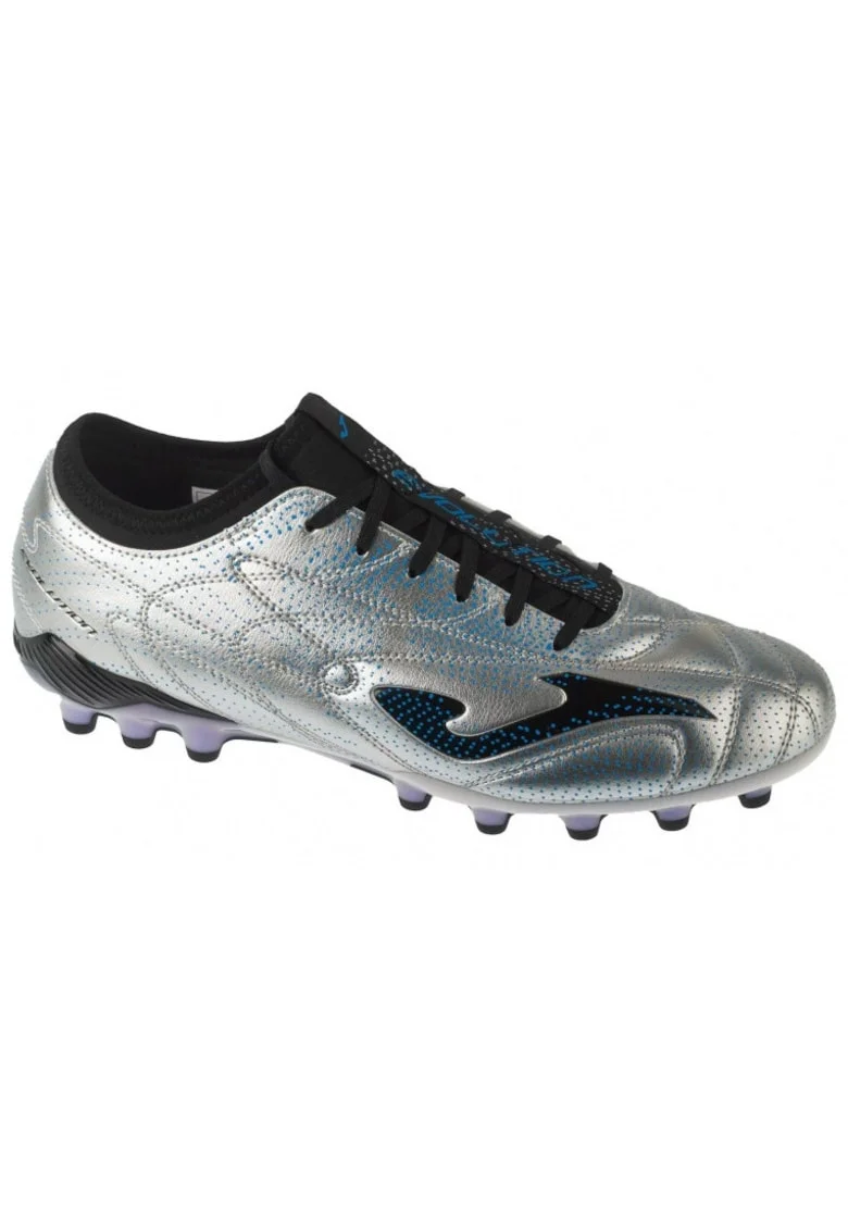 Ghete de fotbal,  Evolution 2512, crampoane, argintiu, piele sintetica