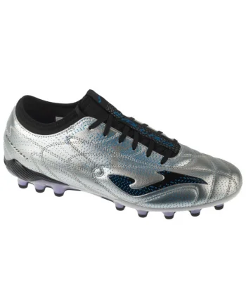 Ghete de fotbal,  Evolution 2512, crampoane, argintiu, piele sintetica