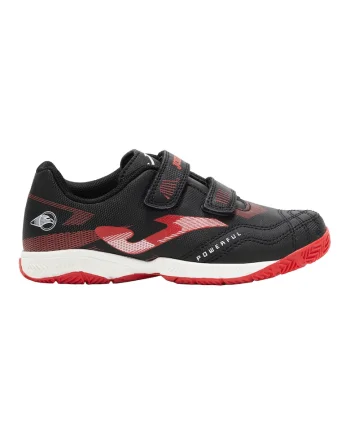 Ghete fotbal cu velcro copii Powerful JR pentru teren sintetic POJW2501TFV,  30 EU, Negru-Rosu Negru