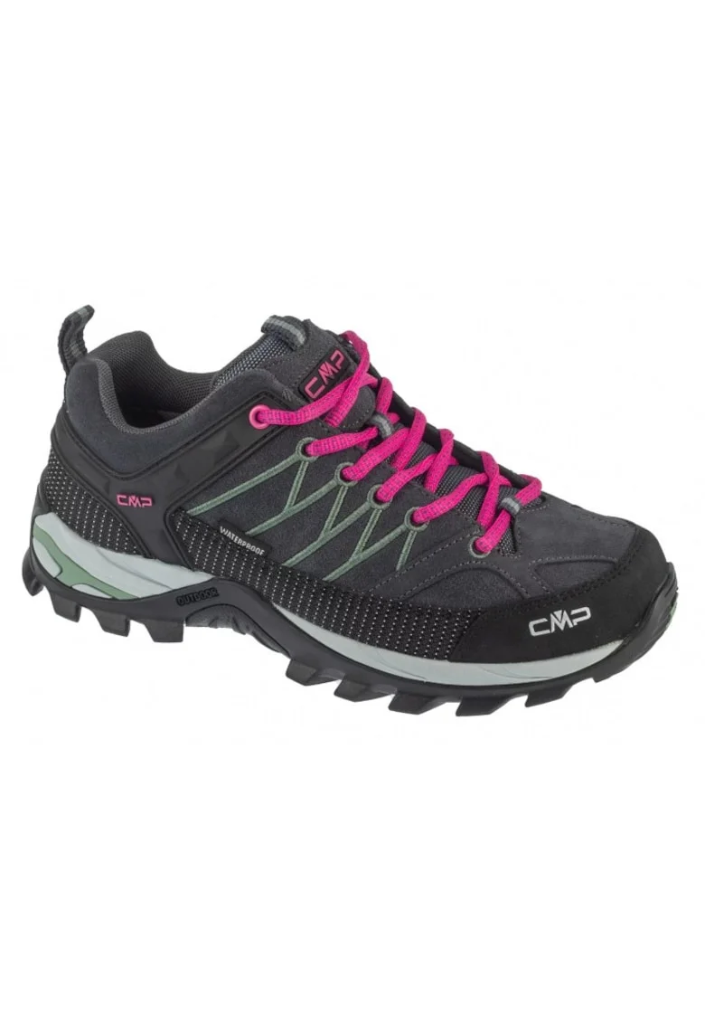 Pantofi sport dama  Rigel Low, impermeabili, piele, gri/roz