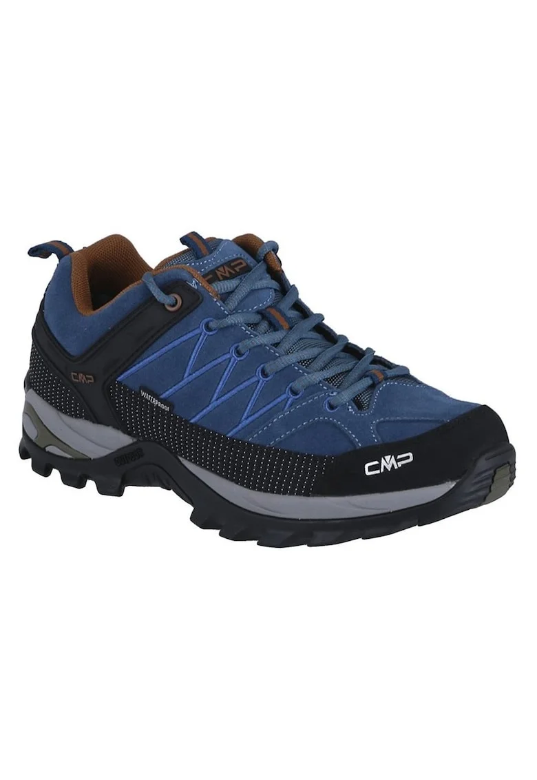 Pantofi sport barbati  Rigel Low trekking, piele naturala, albastru