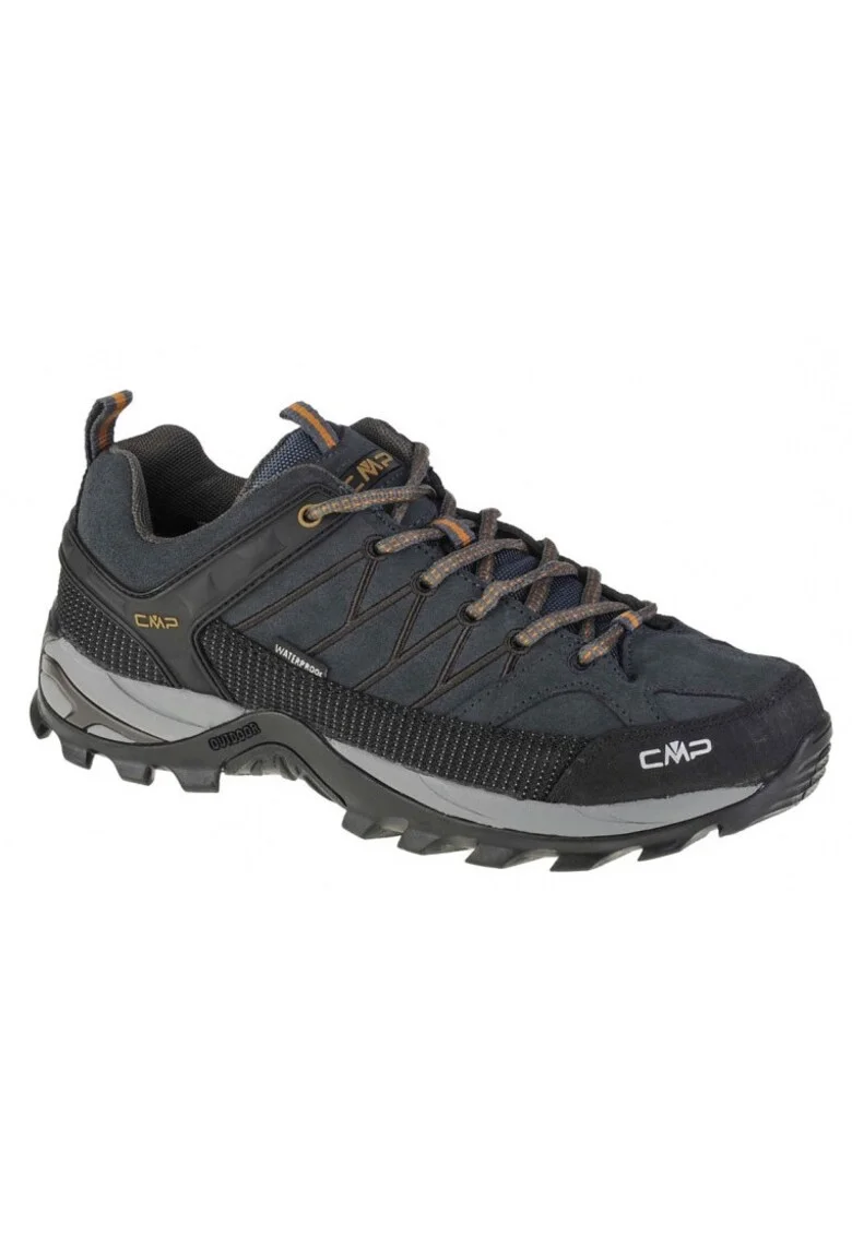 Pantofi trekking,  Piele intoarsa sintetica, Gri,