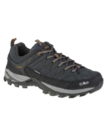 Pantofi trekking,  Piele intoarsa sintetica, Gri,