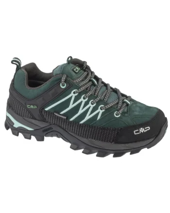 Pantofi sport dama  Rigel Low, impermeabili, piele, negru/verde