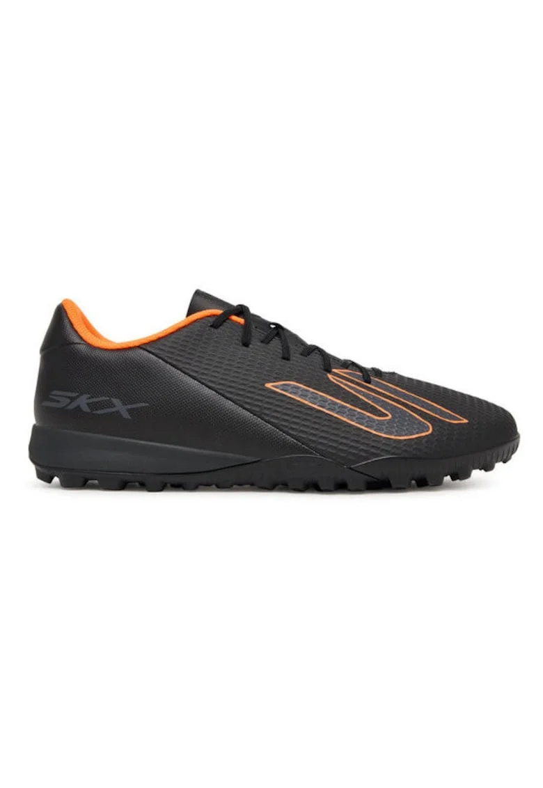 Ghete de fotbal barbati,  piele ecologica, negru