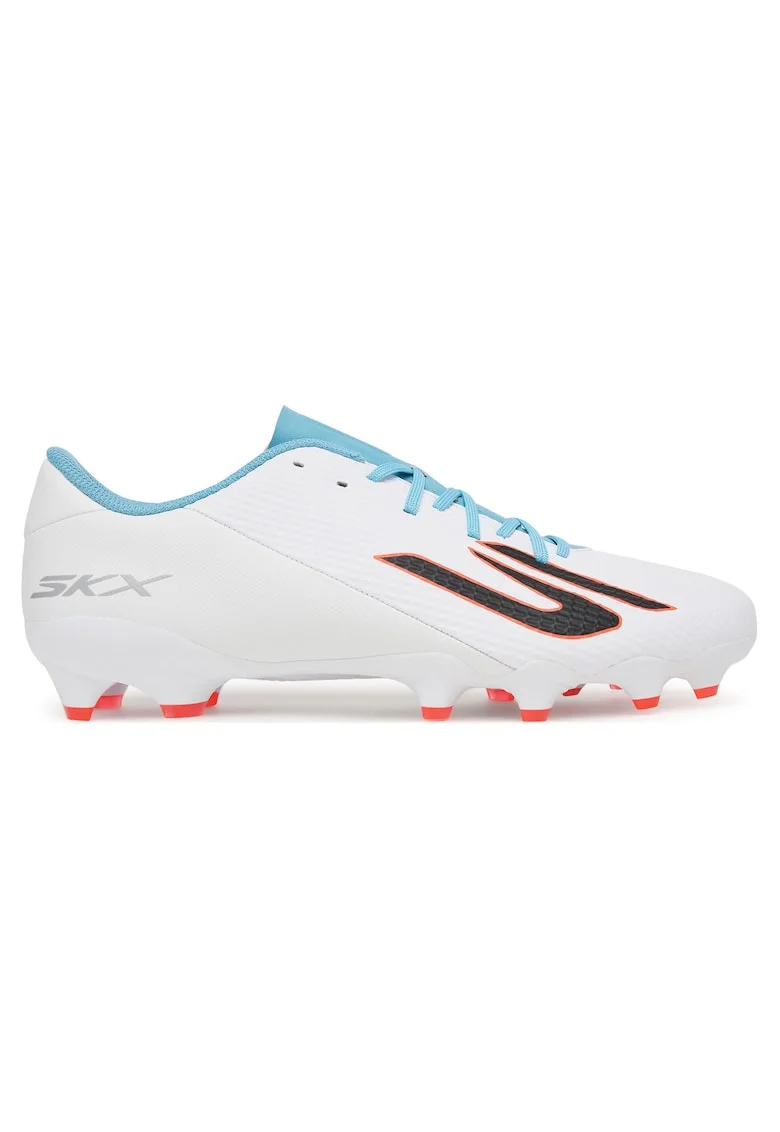 Pantofi sport barbati,  ghete de fotbal, alb, piele ecologica