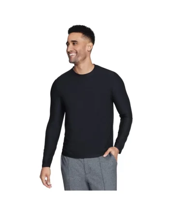 Bluze sport barbati,  GoDri LT115B-BLK, cu maneca lunga, negru, poliester,