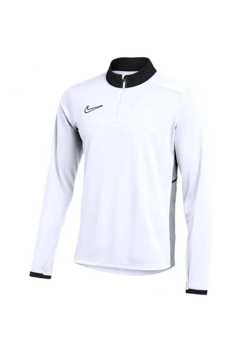Bluza sport barbati,  cu fermoar 1/2, alb, material Dri-fit