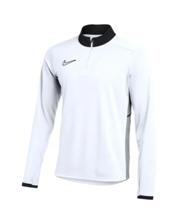 Bluza sport barbati,  cu fermoar 1/2, alb, material Dri-fit