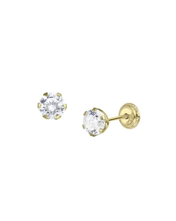 Cercei din aur galben cuprotectie, Aur 14K, 5 mm